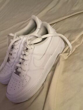White air force sneakers.